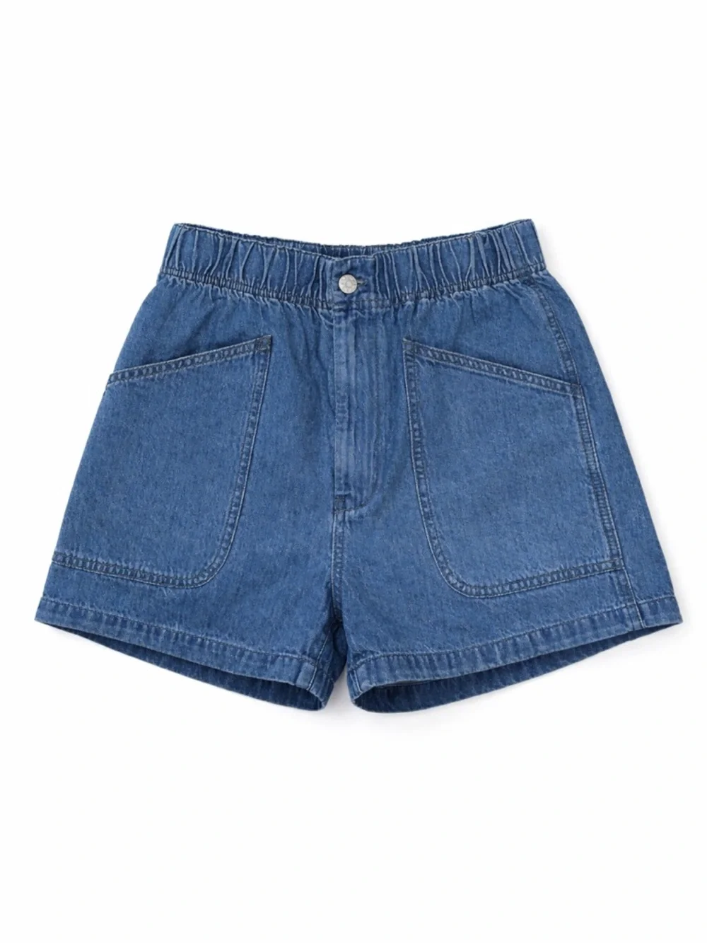 Madewell Denim Shorts 25 Paperbag Waist High Rise Blue Casual Summer Pockets - Picture 2 of 6